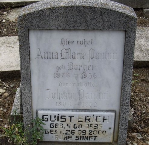 Paulini Johann 1864-1952 Borger Anna 1876-1936 Grabstein